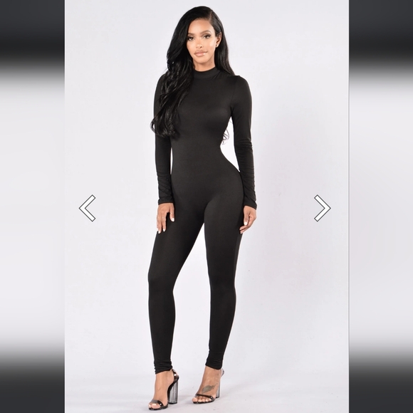 Fashion Nova Pants - ❤️🔥 Fashion Nova Black Frisky Feline Jumpsuit - Size Large NWT
